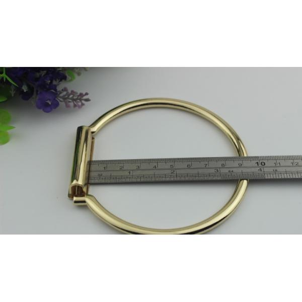 Nice polished custom zinc alloy light gold 60 mm metal handbag handle for bags parts