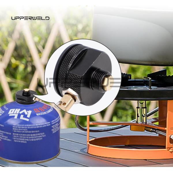 Cartucho de gas de propano-butano adaptador de estufa de campamento con interruptor de control de cilindro plano