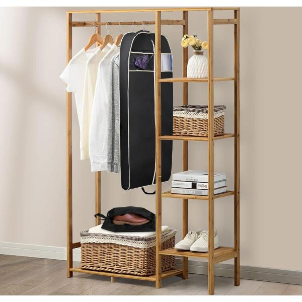 Black Portable Zipper Suit Bag Breathable Zippered Garment Bags