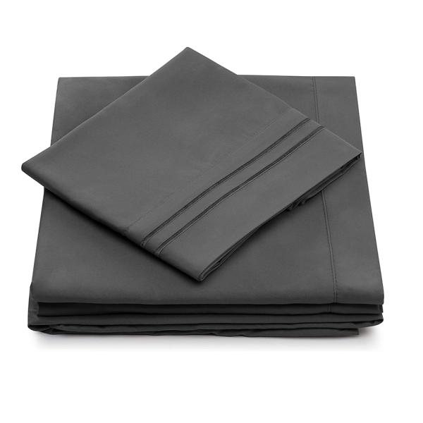 Solid Pattern Microfiber Bed Sheet Set 133 * 60 Fabric Density