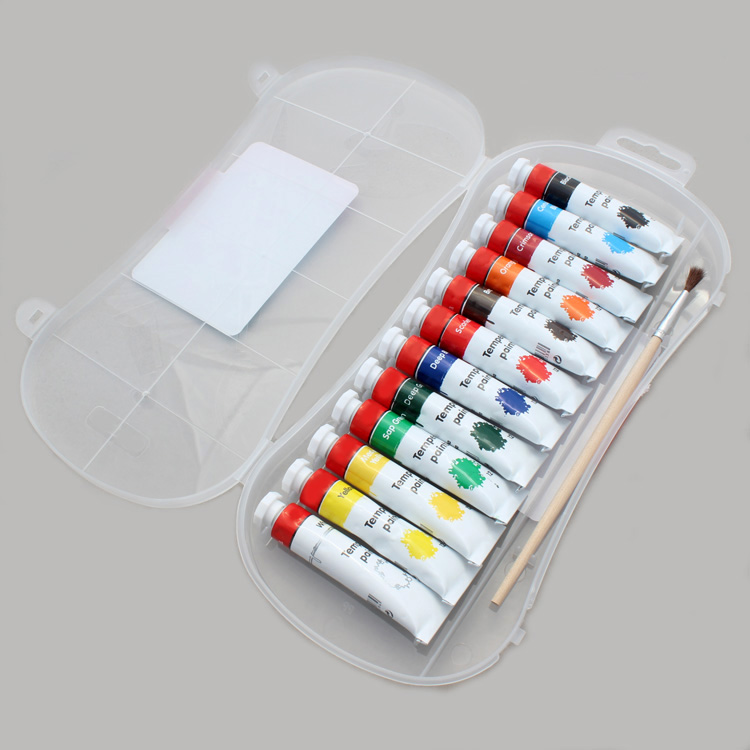 Fast Moving Hot 10 Color Tempera Painting PP Box 10ml Gouache Paint
