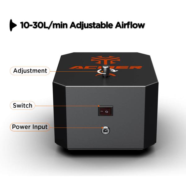 SPCC Laser Engraver Air Assist Pump 12V 24W 10 - 30L/Min Adjustable Airflow