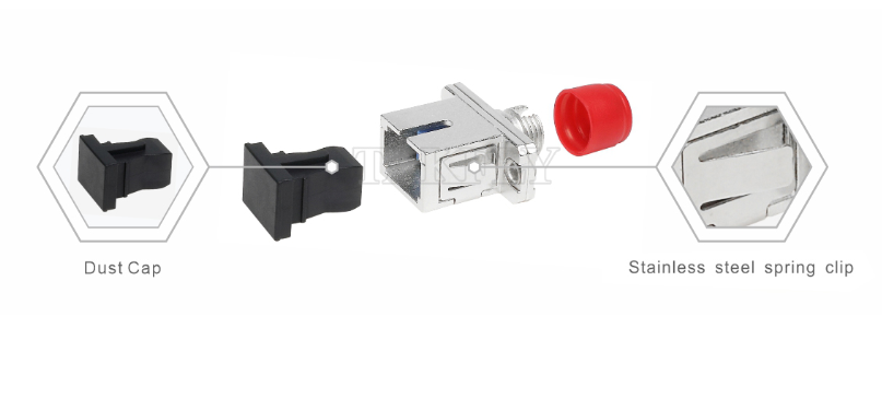 FC-SC Hybrid Adapter – Simplex, Metal Housing, Female-Female, for Different Connector Interconnection