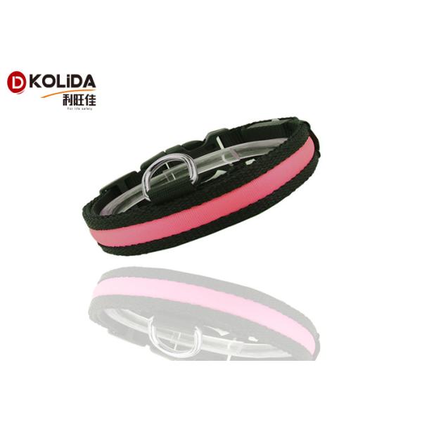 Nylon 3 Sizes Night Safety Flashing Light Glow In The Dark Collar LED Dog Pet Collar