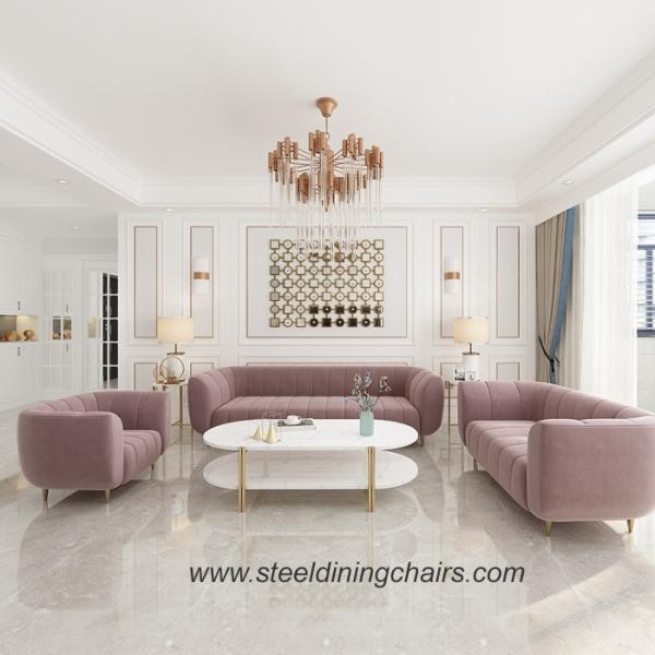 Luxury Restaurant Velvet Upholstered Leisure Lounge 75CM 100cm Two Seater Sofa