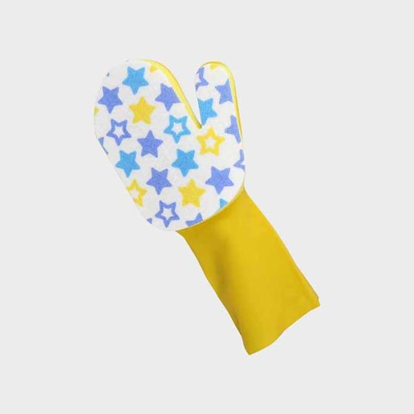 Colorful Cleaning Gloves With Sponge Customized Size With Souring Pad