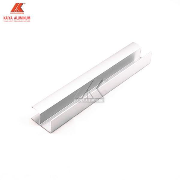 Anodized Silver F Shaped Furniture Aluminium Profiles For Cabinet Wardrobe