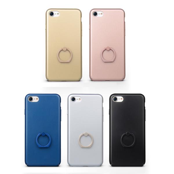 Hard PC Ultra-thin Solid Color Ring Bracket Back Cover Cell Phone Case For iPhone 7 6s Plus 5s