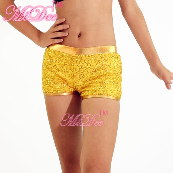 Metallic Edged Dance Wear Accessories Gym Sequin Dance Shorts For Sports Performance