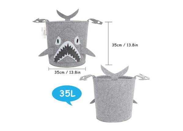 Washable 14X14X14 3mm Shark Felt Baskets With Carry Handles