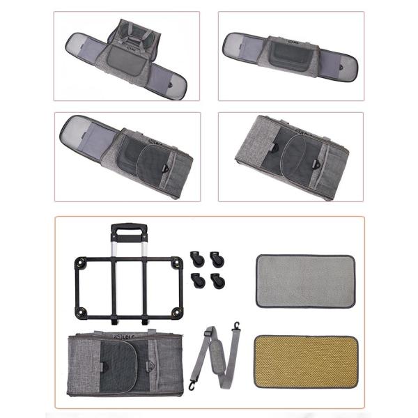 Oxford Fabric Pet Travel Carrier Bag Strong Heavy Duty Dog Friendly Trolley Bag