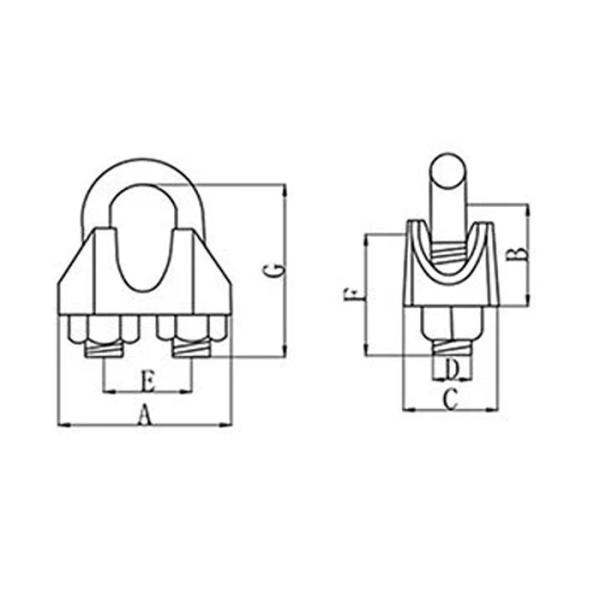 Customized Size Rigging Lifting Equipment DIN741 Wire Rope Clamp