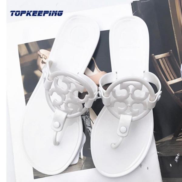 Open Toe Jelly Slippers Womens Uk Summer Flat Black Sandal For Ladies