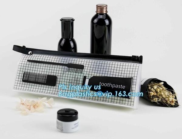 costomize slider k pvc travel cosmetic bag, slider zipper bag with printing for clothes, Swimwear toiletry PVC Vin