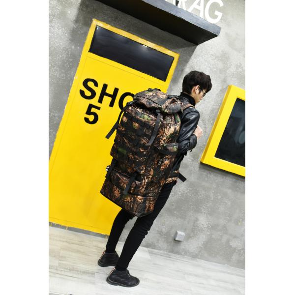 Acceptable OEM/ODM Camouflage Pattern 100L Mountaineering Bag for Outdoor Activities
