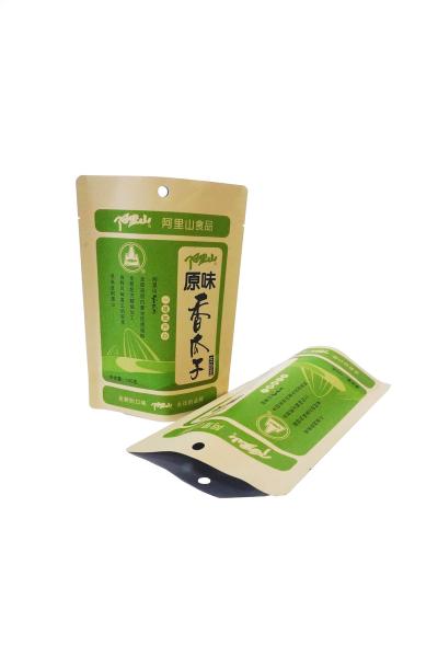 Safety Eco Friendly Stand Up Kraft Paper Bag For Sunflowers Seeds Packing