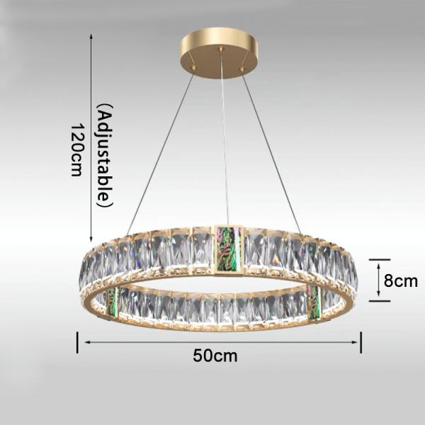 Led Crystal Chandelier For Living Room Creative Design Green Ring Chandelier(WH-CY-236)