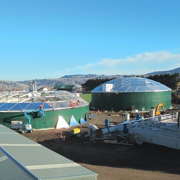 Cylindrical GFS Bolted Steel Tanks for Palm Oil Storage with Aluminum Geodesic Dome
