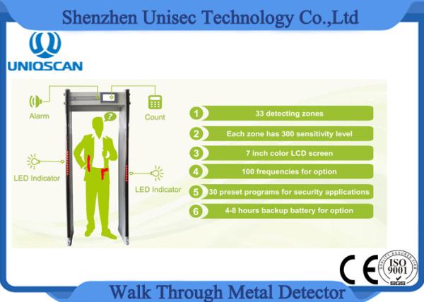 UZ800 Walk Through Metal Detector 0 - 99 Adjustable Sensitivity With LCD Side Light