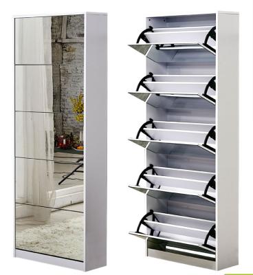 For European large shoes mirrored wooden shoe cabinet QH01901