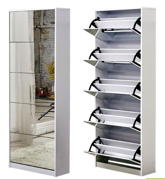 For European large shoes mirrored wooden shoe cabinet QH01901