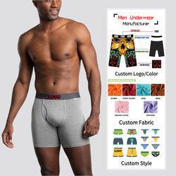 OEM Mens Sexy Underwear Custom Logo Floral Pattern Boxer Briefs