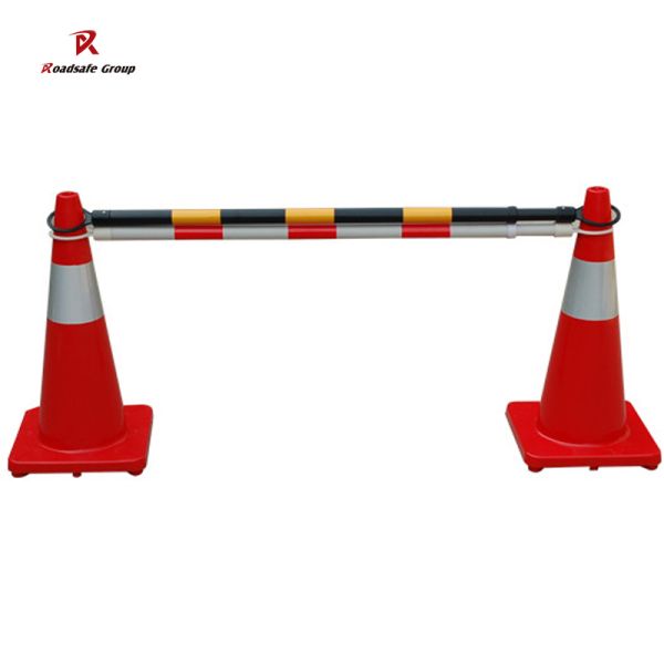 2.2meters Traffic Cone Tail Pole Connector PVC Collapsible Retractable Traffic Cone Bar White Reflector Delineator Post