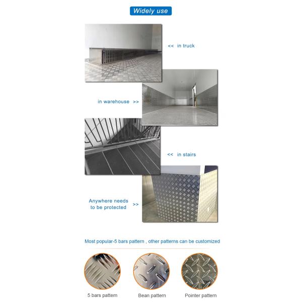 1050 3003 4 x 8 aluminum diamond plate sheets laminated aluminum foil are primarily used as anti-slip and decorative materials.