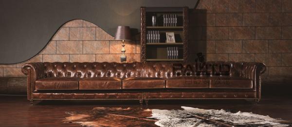 Luxury antique 6 seater leather sofa furniture/rectangle 6 person antique leather sofa