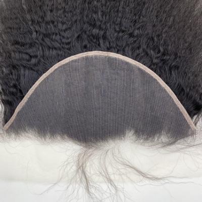 Kinky straight Transparent Hd Lace Frontal 13X6  Lace Front Human Hair Pre-plucked Natural Hairline, Hd Lace Frontal Closure
