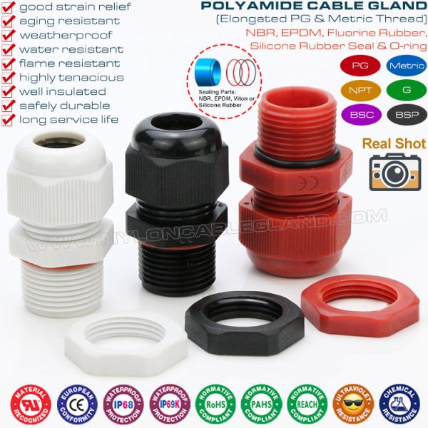 Glándula de cable impermeable IP67/IP68/IP69K/nema 6 en de nylon (plástico/poliamida/polímero/PA)