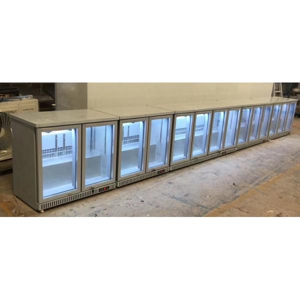 Back Bar Refrigerator Stainless Steel Beer Cooler Fridge With Led Lighting