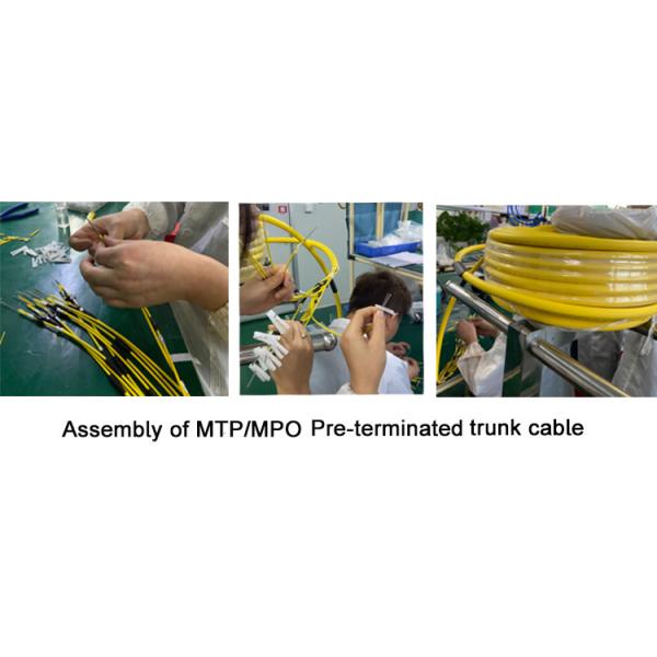 MPO MTP Trunk Cable APC Polish Single Mode 9 / 125 LSZH Optical Cable