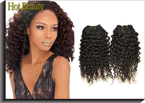 Full Ends Indian Virgin Hair Extensions Remi Kinky Curly Double Weft