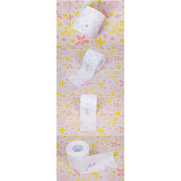 flower printed bathroom tissue roll