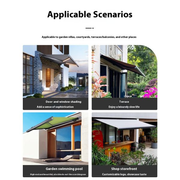 DICKSON Luxury Motorized Acrylic Waterproof Fabric Aluminum Full Cassette Awning Patio Retractable Awning Factory