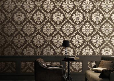 Classical 1.06m Home Decoration Wallpaper Korean Style With Damsk Pattern , Eco Friendly