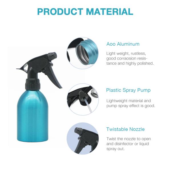 7.5cm 320ml Aluminum Cosmetic Packaging 2 Oz Fine Mist Spray Bottles 60cc