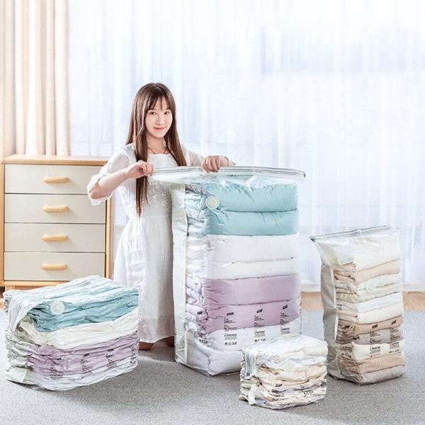 Flat Plastic Vacuum Storage Bags , 60-120mircon Vacuum Seal Garment Bags