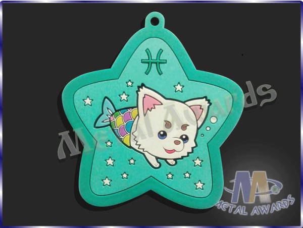 Star Logo Full Colors Custom Plastic Medals Pvc Medallions For Event
