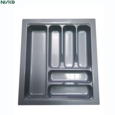 6 Compartments Plastic Kitchen Cutlery Drawer for Silverware Storage