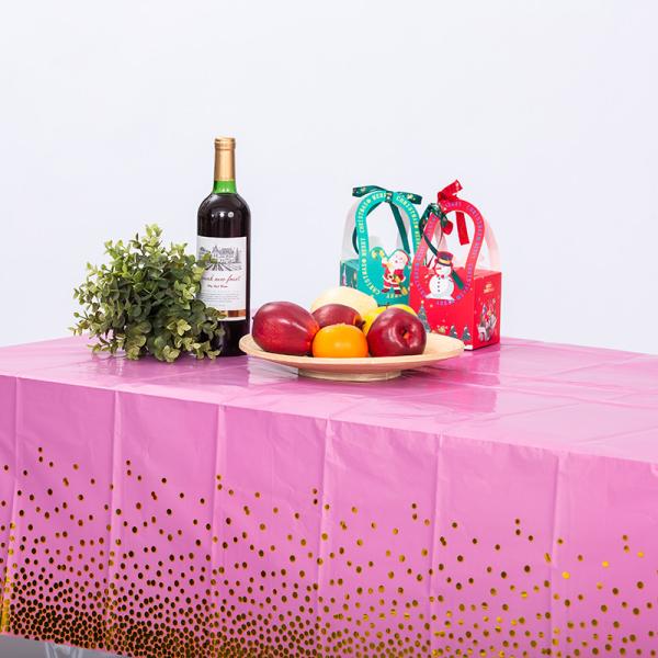 150cm Pink Disposable Tablecloth Plastic Table Cloth Rectangular