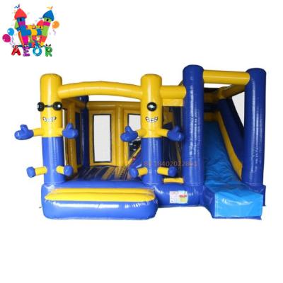 Minions PVC lonas personalizadas inflável castelo Slide inflável com Blower