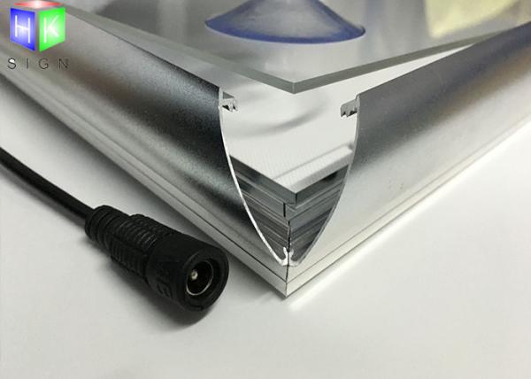 Slim Silver Snap Frame LED Light Box Display for Advertising 27 X 40