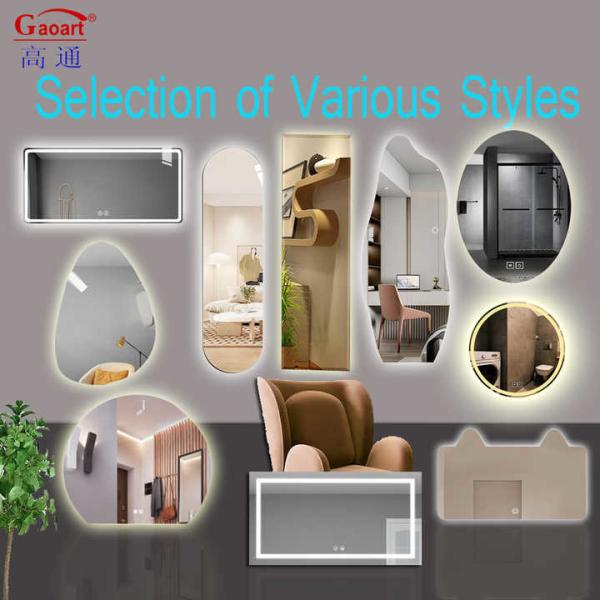4mm Waterproof LED Bathroom Mirror with Touch Screen Switch and Silver Mirror