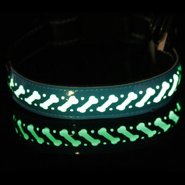 Safe LED Dog Collar USB Rechargeable , Waterproof Glow In The Dark Dog Collar