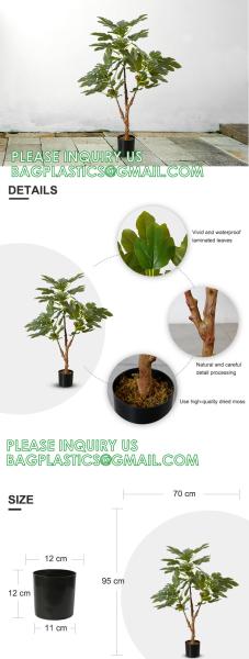 Real Touch 120cm Artificial Tree Bonsai Plant Fig Tree Ficus Carica Decorative Tree Artificial Plant Home Decor
