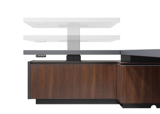 Larry 2 Sit Stand Desk with L-shaped Structure and Modern Retro Styling - Multiple Size Options Height-Adjustable Desk
