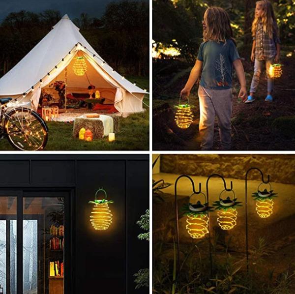 60LEDs Hanging Pineapple Solar Lantern