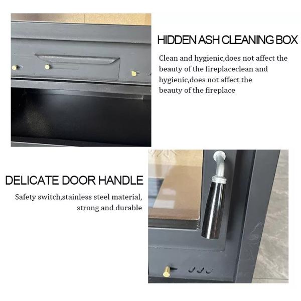 Domestic Heating Furnace European Cast Iron Fireplace Embedded Firewood Real Fire Heating Fireplace